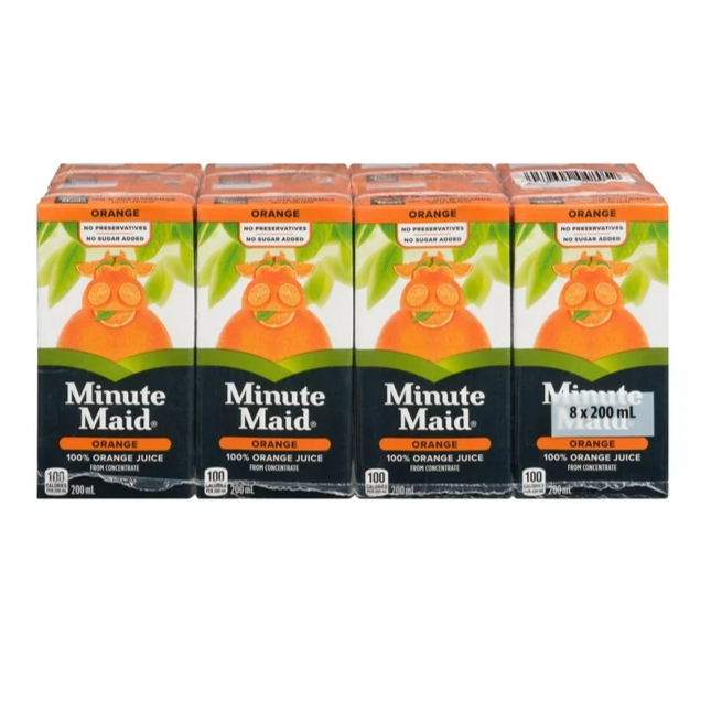 Minute Maid Orange Juice 200ml x 8ct
