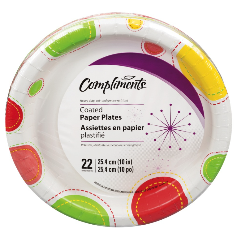 Compliments Coated 10" Paper Plates 22ct