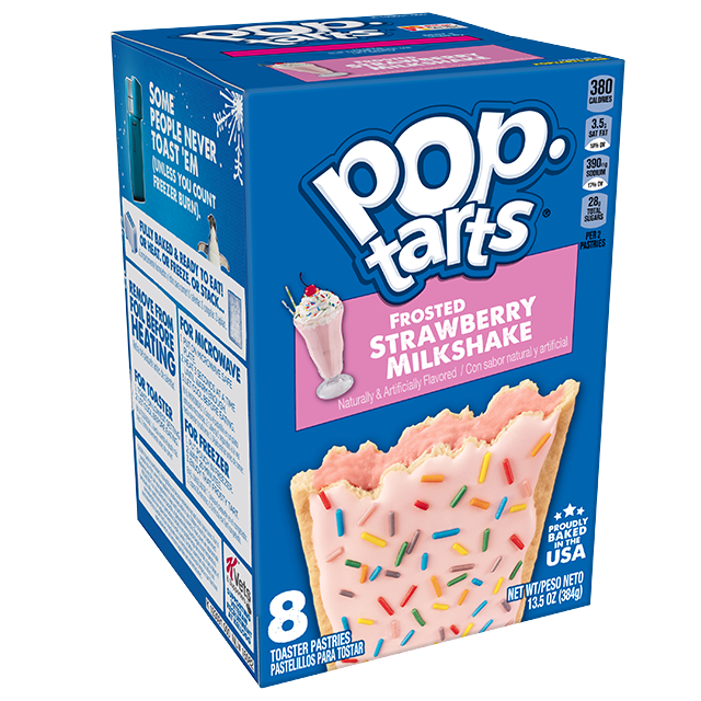 Kelloggs Frosted Strawberry Milkshake Pop Tarts 48g x 8ct