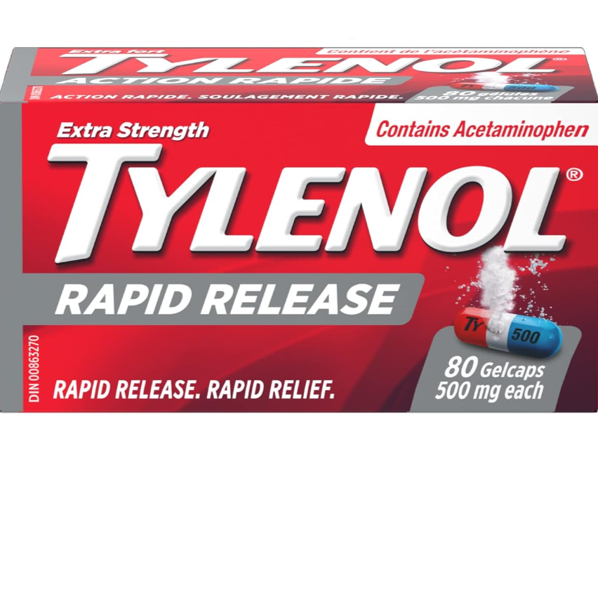 Tylenol Extra Strength Rapid Release 80 Gelcaps 500mg