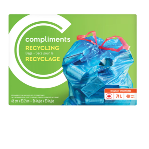 Compliments Recycling Bag Regular 74L 40ct
