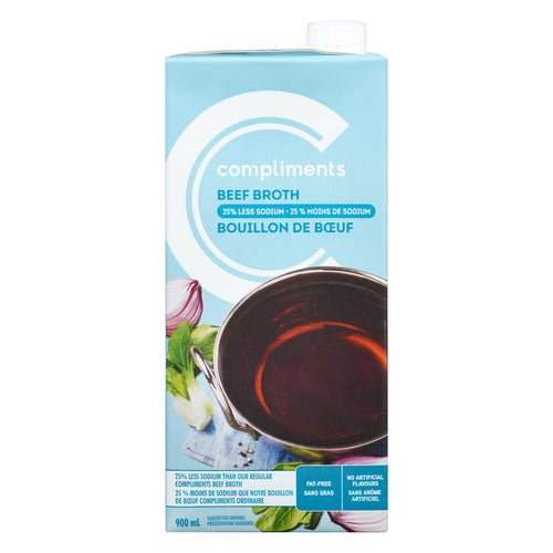 Compliments Beef Broth Low Sodium 900ml