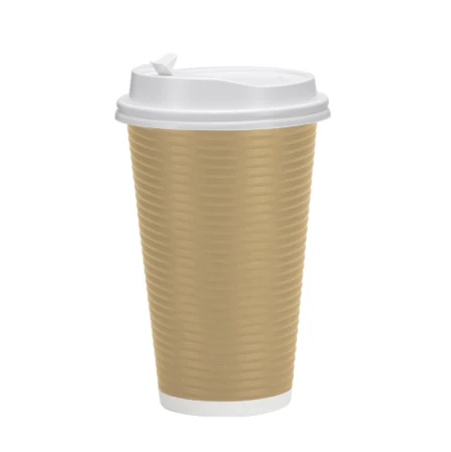 Cafe Express 12 oz Insulated Ribbed Hot Cups and Sip Lids 25ct