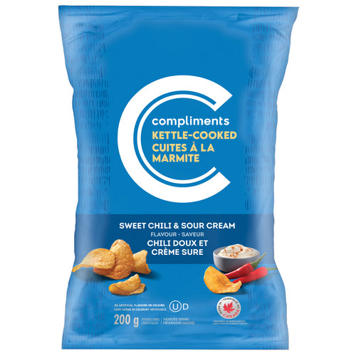 Compliments Kettle Cooked Sweet Chili & Sour Cream Chips 200g