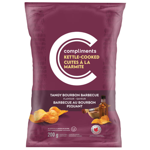 Compliments Kettle Cooked Tangy Bourbon Barbecue Chips 200g
