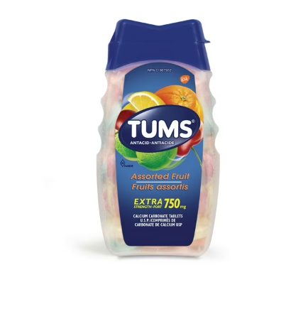 Tums Antacid Assorted Fruit Extra Strength 750 mg  100 Count