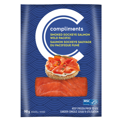 Compliments Smoked Sockeye Wild Pacific Salmon 140g
