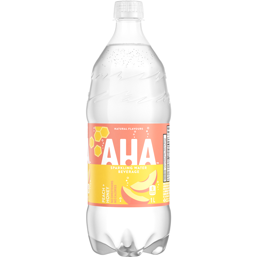 Aha Peach Honey Sparkling Water 1L