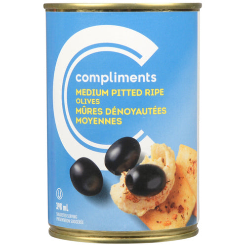 Compliments Pitted Black Olives 398ml