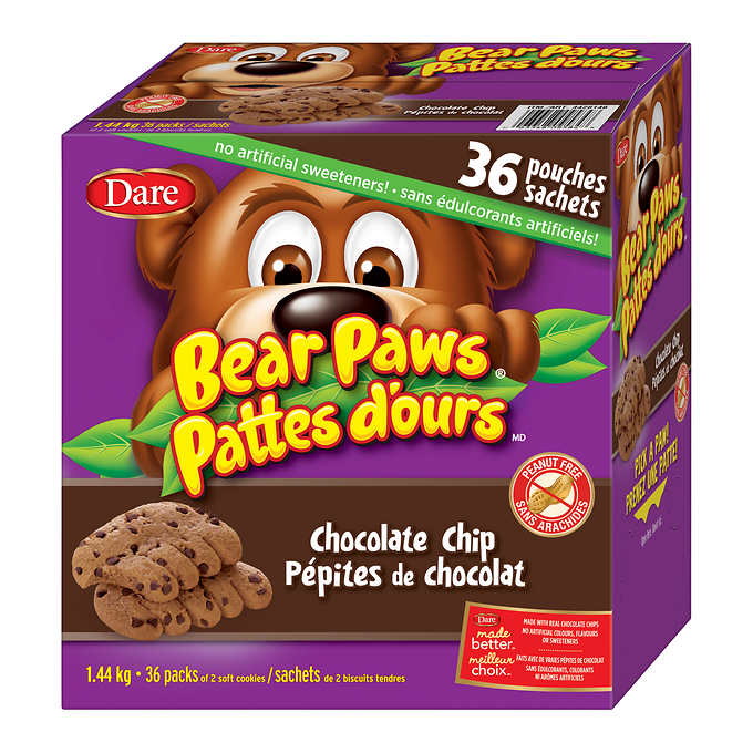Dare Chocolate Chip Bear Paws x1.44kg 36ct