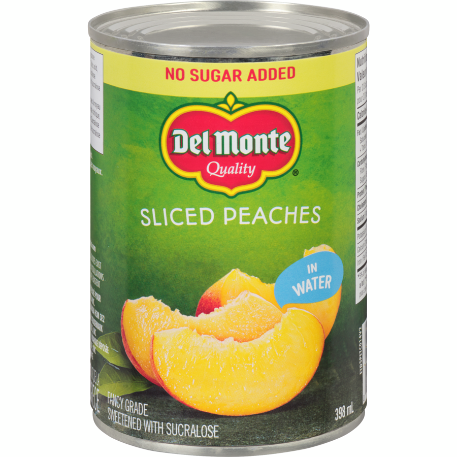 Del Monte Water Packed No Sugar Added Peach Slices 398ml