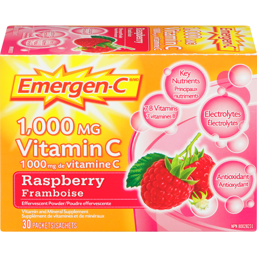 Emergen-C Raspberry 1000 mg Vitamin C 30pk