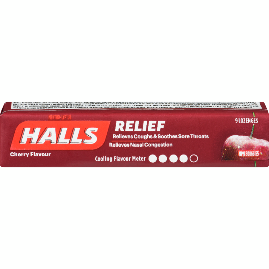 Halls Cherry Relief Lozenges 9ct