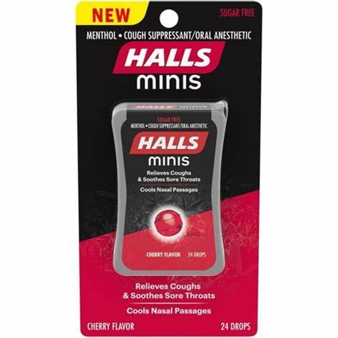 Halls Minis Cherry Flavor Lozenges 24ct