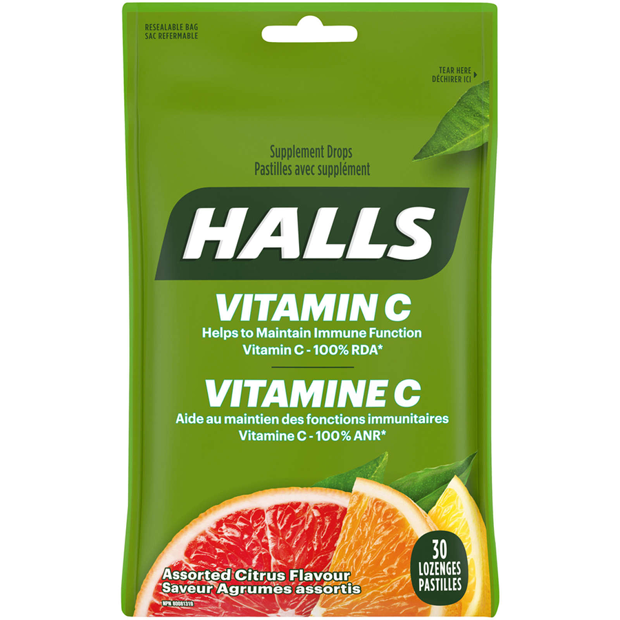 Halls Vitamin C Assorted Citrus Lozenges 30ct