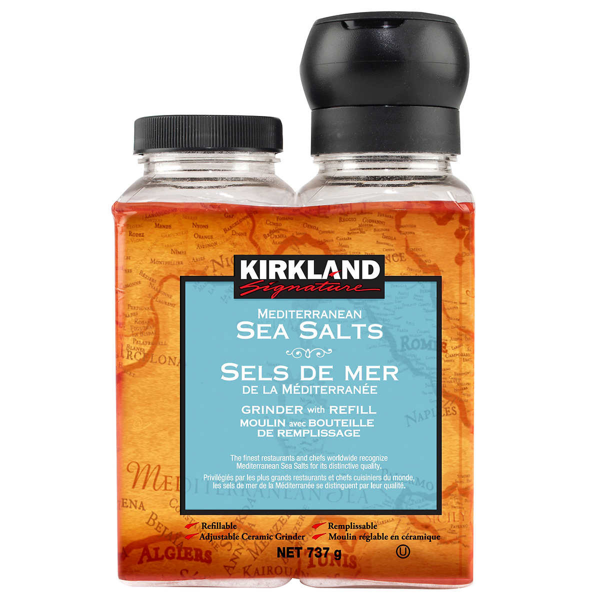 Kirkland Mediterranean Sea Salts Grinder With Refill 737g