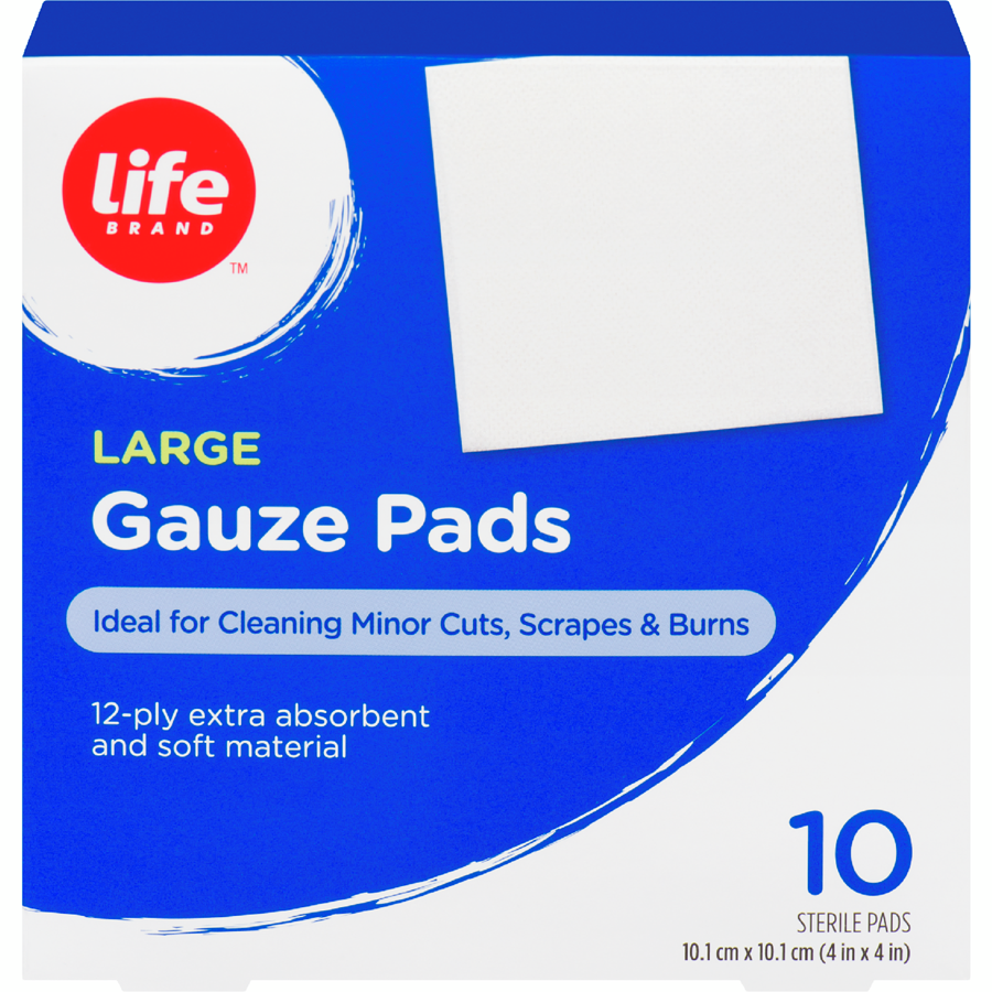 Life Large Gauze Pads, 10ct