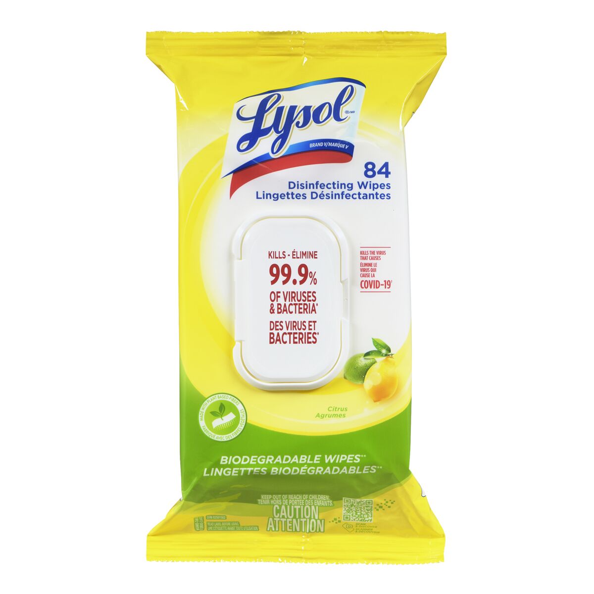 Lysol Advanced Disinfecting Wet Wipes Citrus / 84ct