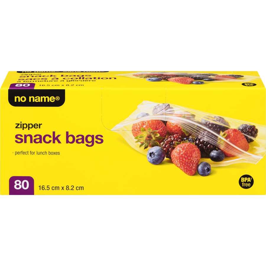 No Name Zipper Snack Bags 80ct