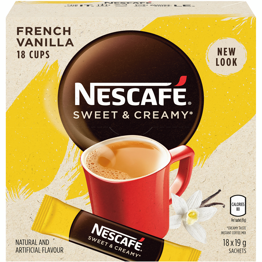 Nescafe Sweet & Creamy French Vanilla Instant Coffee Sachets 19g x 18ct