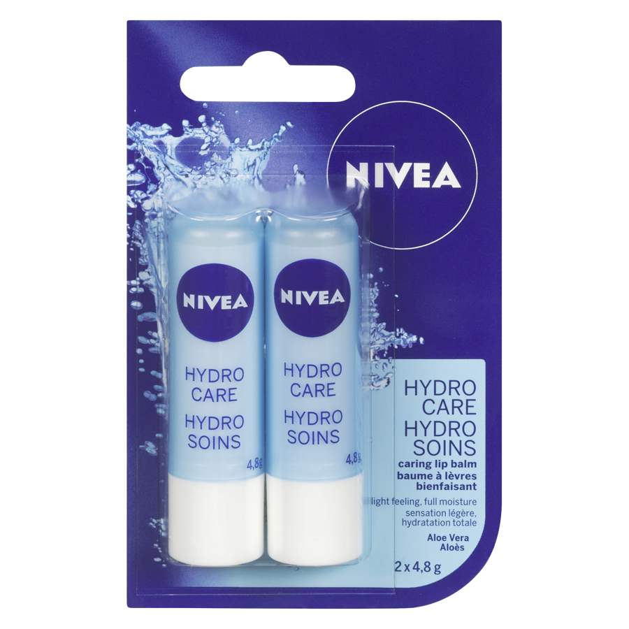 Nivea Hydro Care Lip Balm 2 x 4.8g