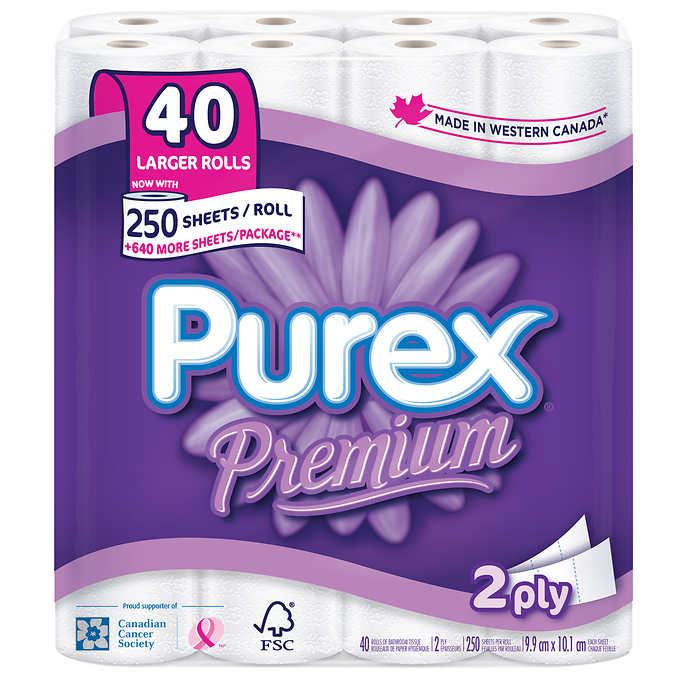 Purex Premium Large Roll Bathroom Tissue 40ct