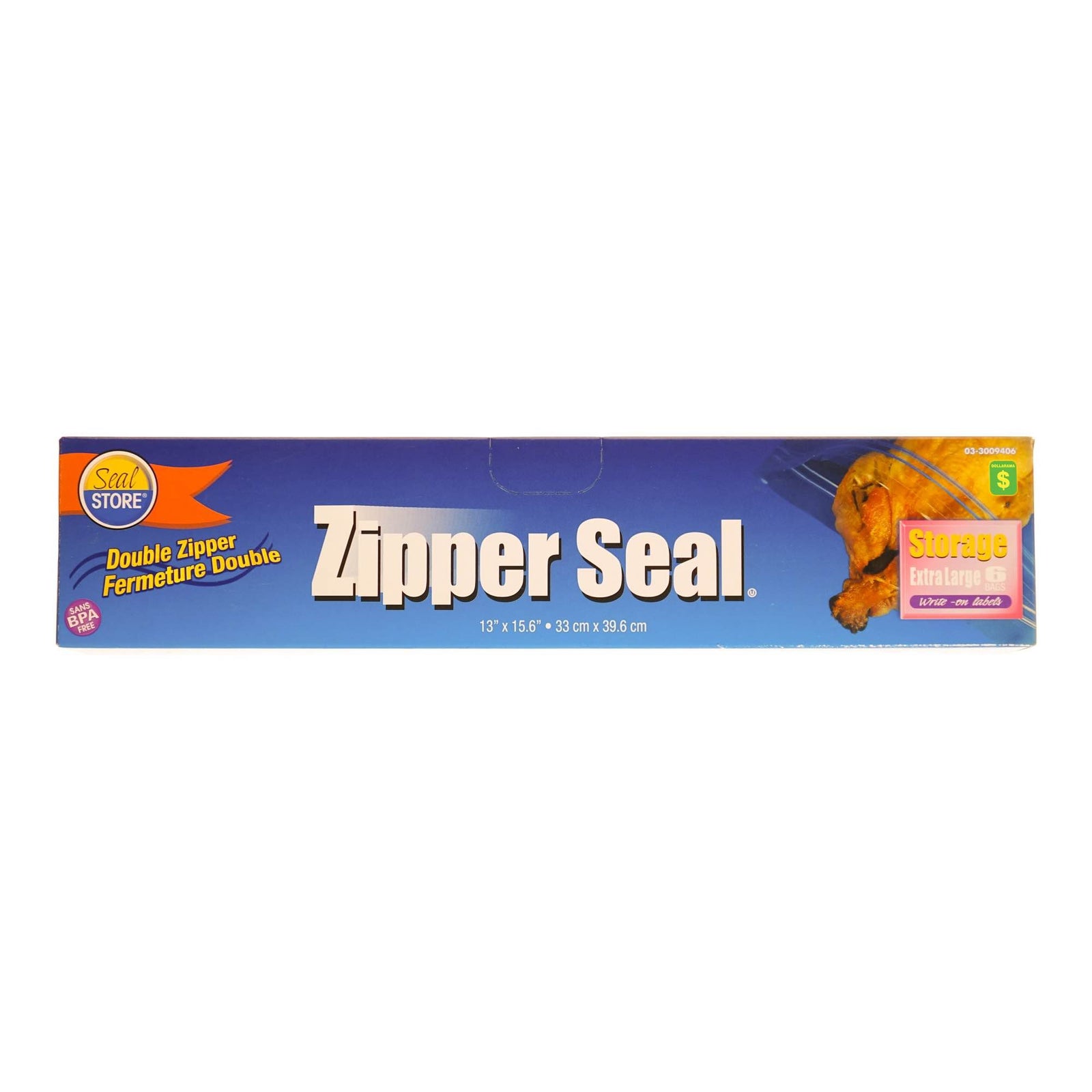 Seal Store Zipper Seal Food Storage XL Bag