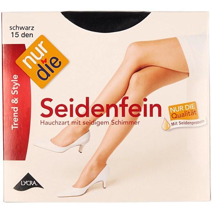 Nur Die Seidenfein Tights, Black 15 Den - Large