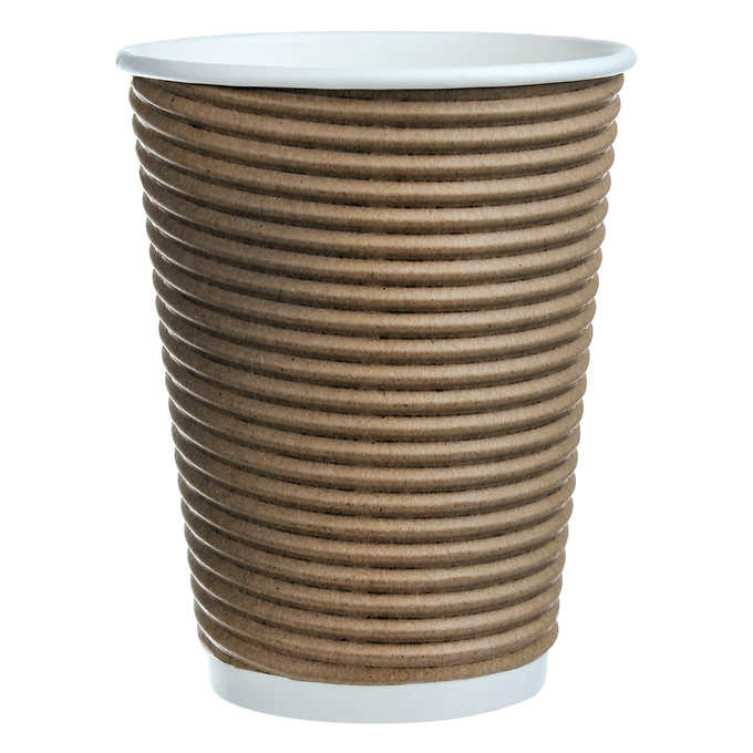 Cafe Express 12 oz Insulated Ribbed Hot Cups and Sip Lids 150ct