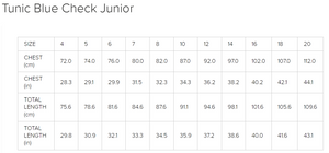 Girls Summer Tunic Blue Check Junior