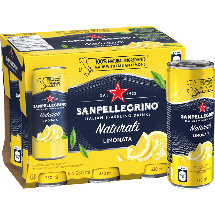 Sanpellegrino Limonata Italian Sparkling Drink 330ml x 6ct