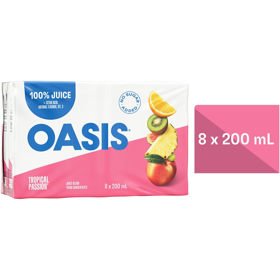 Oasis Tropical Passion Fruit Juice 8 x 200ml