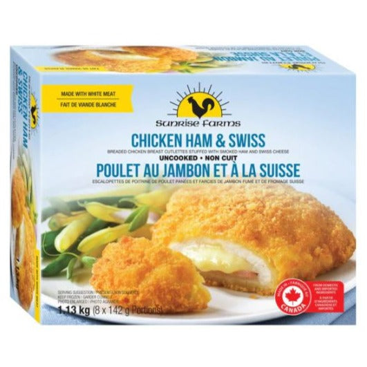 Sunrise Farms  Chicken, Ham & Swiss Breaded Chicken Breasts  1.13kg